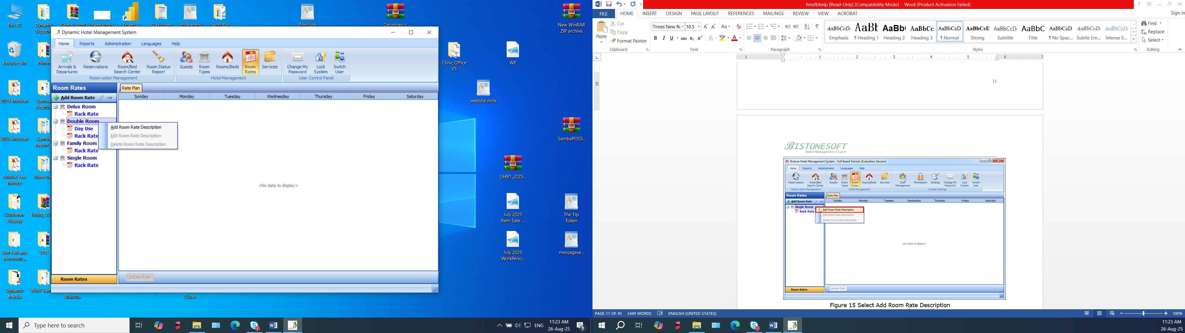 Select Add Room Rate Description